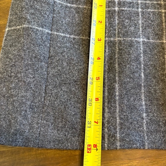 Eileen Fisher Windowpane Wool Sweater Longline Vest Charcoal Plaid Gray Academia - Picture 10 of 12